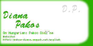 diana pakos business card